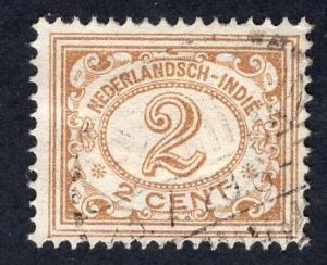 Netherlands Indies  #103  used 1912   numbers   2 ct brown