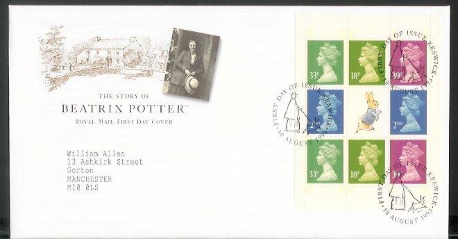 GB - 1993 Beatrix Potter Booklet Pane (FDC)
