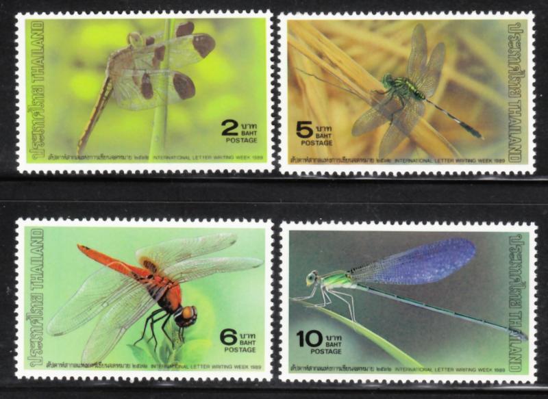 Thailand 1989 Sc 1323-6 Dragonflies MNH