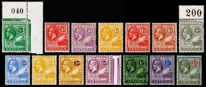 Antigua Scott 42-55 (1921-29) Mint/Used H VF, CV $154.50 C