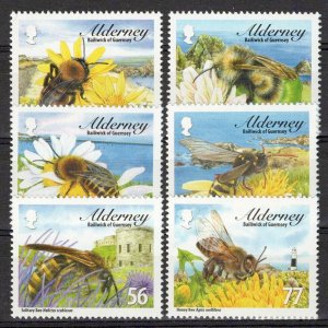 Alderney 338-343 MNH Insects Bees Nature Flowers ZAYIX 1223M0123M