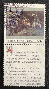 UN (United Nations) #600 Used - w/First Day Cancel and Article Label [W12.2.4]