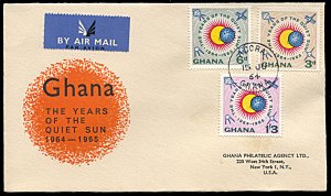 Ghana 164-166, FDC, International Quiet Sun Year