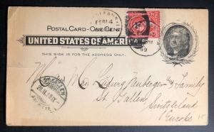 1899 New Orleans LA USA Postcard Cover To St Gallen Switzerland Praline Woman