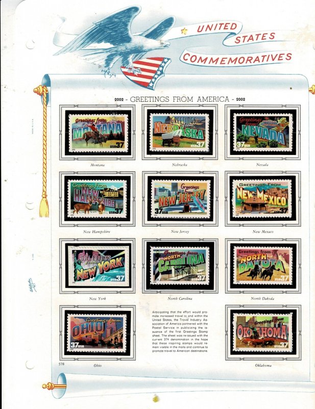 State Greetings 37c Postage Singles #3696-3745 VF MNH