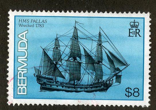 Bermuda 498 Used SCV $24.00 BIN $9.00 HMS Pallas Ship