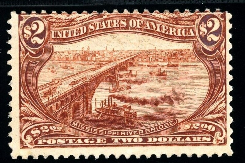 USAstamps Unused FVF US 1898 $1 Trans-Mississippi Scott 293 OG MLH 