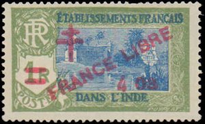 French India #200, Incomplete Set, 1943, Hinged