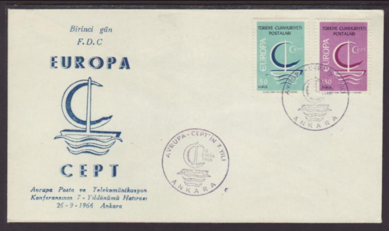 Turkey 1718-1719 Europa 1966 U/A FDC