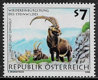 Austria #1808 MNH Stamp - Ibex - Wild Animal