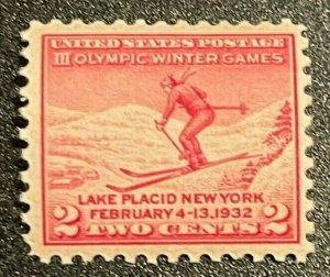 Scott#: 716 - III Olympic Winter Game Single 1932 2c MLHOG - Lot 2