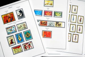 COLOR PRINTED GREECE [KINGDOM] 1945-1973 STAMP ALBUM PAGES (66 illustr. pages)