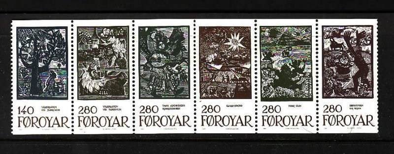 Faroe Is.-Sc#120a-unused NH booklet pane-Fairytale Illustrations-1984-