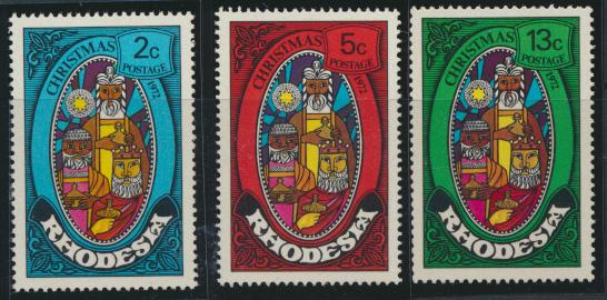 Rhodesia   SG 477 - 479  SC# 318 - 320  MNH Christmas 1972 see details 