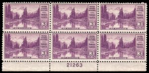 USA 742 Mint (NH) Plate Block of 6