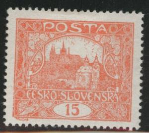 CZECHOSLOVAKIA Scott 44g MH* vemillion red perforated