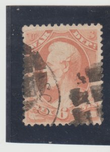 US Scott #O117 War Department 6ct Official Used  Fancy Cancelation CXL