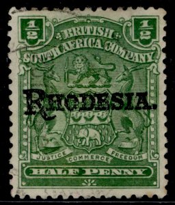 RHODESIA EDVII SG100, ½d green to deep green, FINE USED.