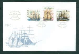 Aland. FDC 1988  Sailing Ships. Sc.# 31-32-33.