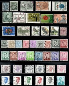 45 Different F-VF Used Belgium Stamps - I Combine S/H