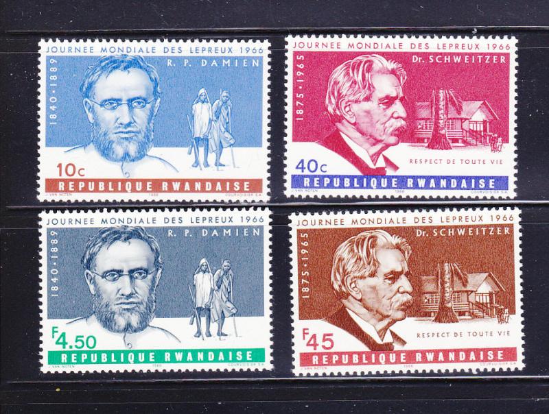 Rwanda 143-146 Set MNH World Leprosy Day (A)