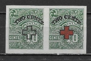 Liberia B6 10c Red Cross Proof Pair