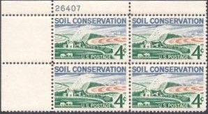 U.S.#1133 Soil Conservation 4c Plate Block of 4, MNH.   UL