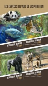 Niger - 2018 Endangered Species - 4 Stamp Sheet - NIG18125a