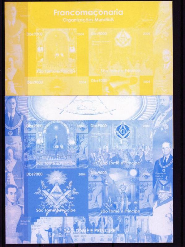 Freemasonry St.Thomas 2004 Progressive Proofs 4+Original MNH