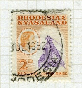 RHODESIA; & NYASALAND 1959 early QEII issue fine used 2d. value