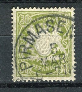 GERMANY BAVARIA; 1900 early classic fine used 30pf. value + fair Postmark