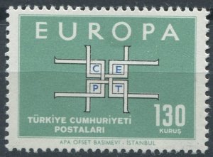 Turkey Sc#1603 MNH, 130k bl grn, blk & bl, Europa (C.E.P.T.) 1963 - Square (1...