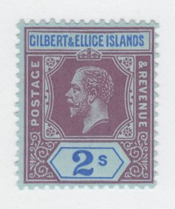 Gilbert & Ellice Islands Sc 23 MNH. 1912 2/ KGV, fresh & bright, F-VF