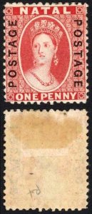 Natal SG60 1d Bright Red Opt Postage Mint no gum Cat 140 pounds