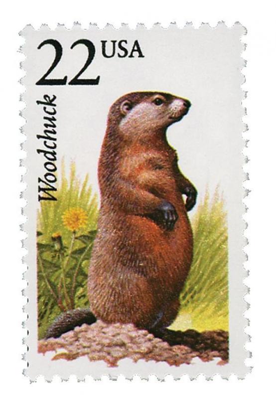 1987 22c Woodchuck/Groundhog, North American Wildlife Scott 2307 Mint F/VF NH