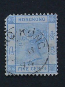 ​HONG KONG-CHINA-1882 SC#40 140 YEARS OLD-QUEEN VICTORIA-USED VERY FINE-RARE