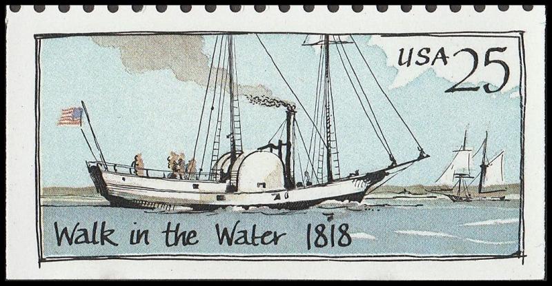 US 2409 Steamboats Walk in the Water 1818 25c single MNH 1989