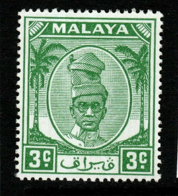 MALAYA PERAK SG130 1950 3c GREEN MNH