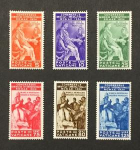 {BJ Stamps} VATICAN CITY 41-46, 1935, Juridical Congress, F-VF, OG, HR. CV $219.