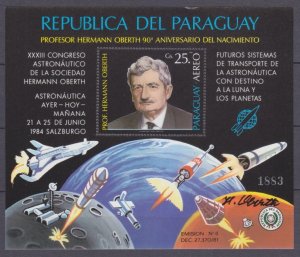 1984 Paraguay 3789/B405 Hermann Oberth rocket pioneer 45,00 €