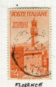 ITALY; 1946 early Republics Pictorial issue fine used 4L. value
