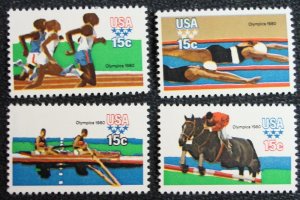 US #1791-1794 MNH 4 Singles, Olympics SCV $1.20 L10