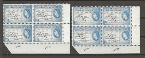 BRITISH SOLOMON ISLANDS 1956/63 SG 91b, 91ba MNH