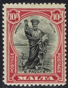 MALTA 1926 ST PAUL 10/- INSCRIBED POSTAGE