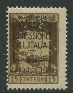 Fiume - Scott 198 - Overprint -1924 - MLH - Single 15c Stamp