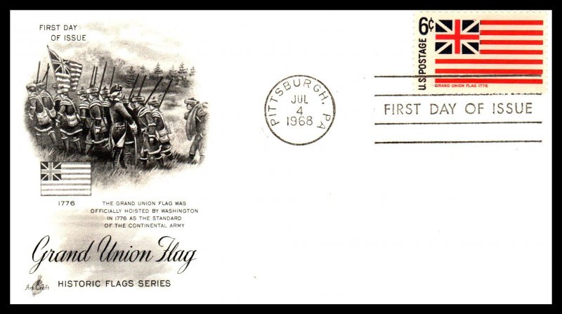 US 1345-1354 Flags Artcraft Set of Ten U/A FDC