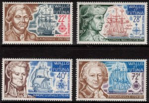 WALLIS & FUTUNA 1973 Explorers and Their Ships; Scott C42-45; Scott C42-45; MNH