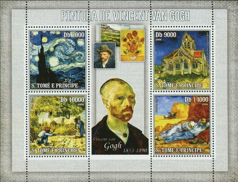 Paintings of Van Gogh Stamp The Starry Night First Steps S/S MNH #2820-2823