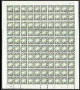 GREENLAND 1a Aurora FULL SHEET of 100 Fresh MINT NEVER HINGED