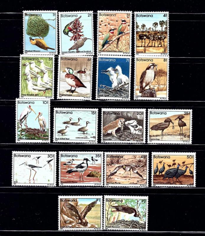 Botswana 303-20 MNH 1982 Birds